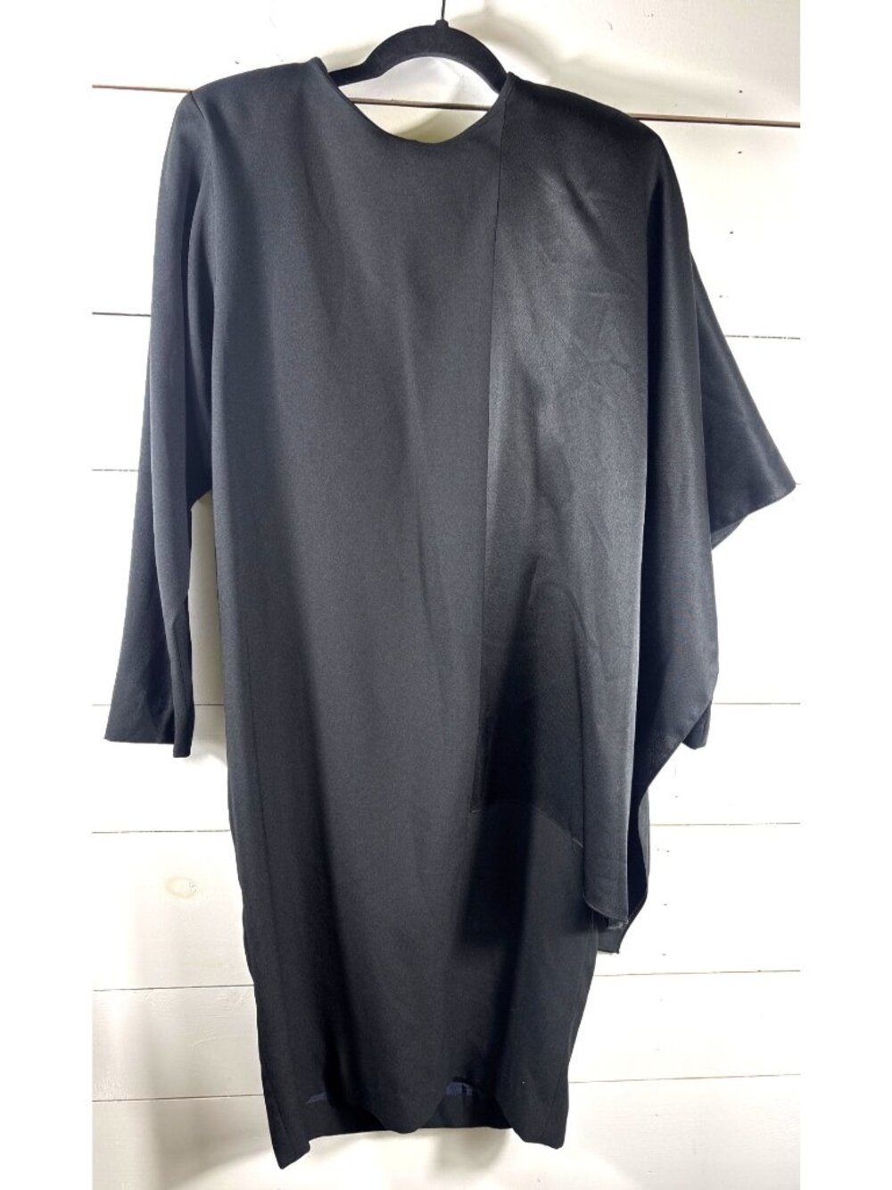 Steven Stolman Black Draped Sleeve Dress Size 5/6 85% Triacetate 15% Polyester